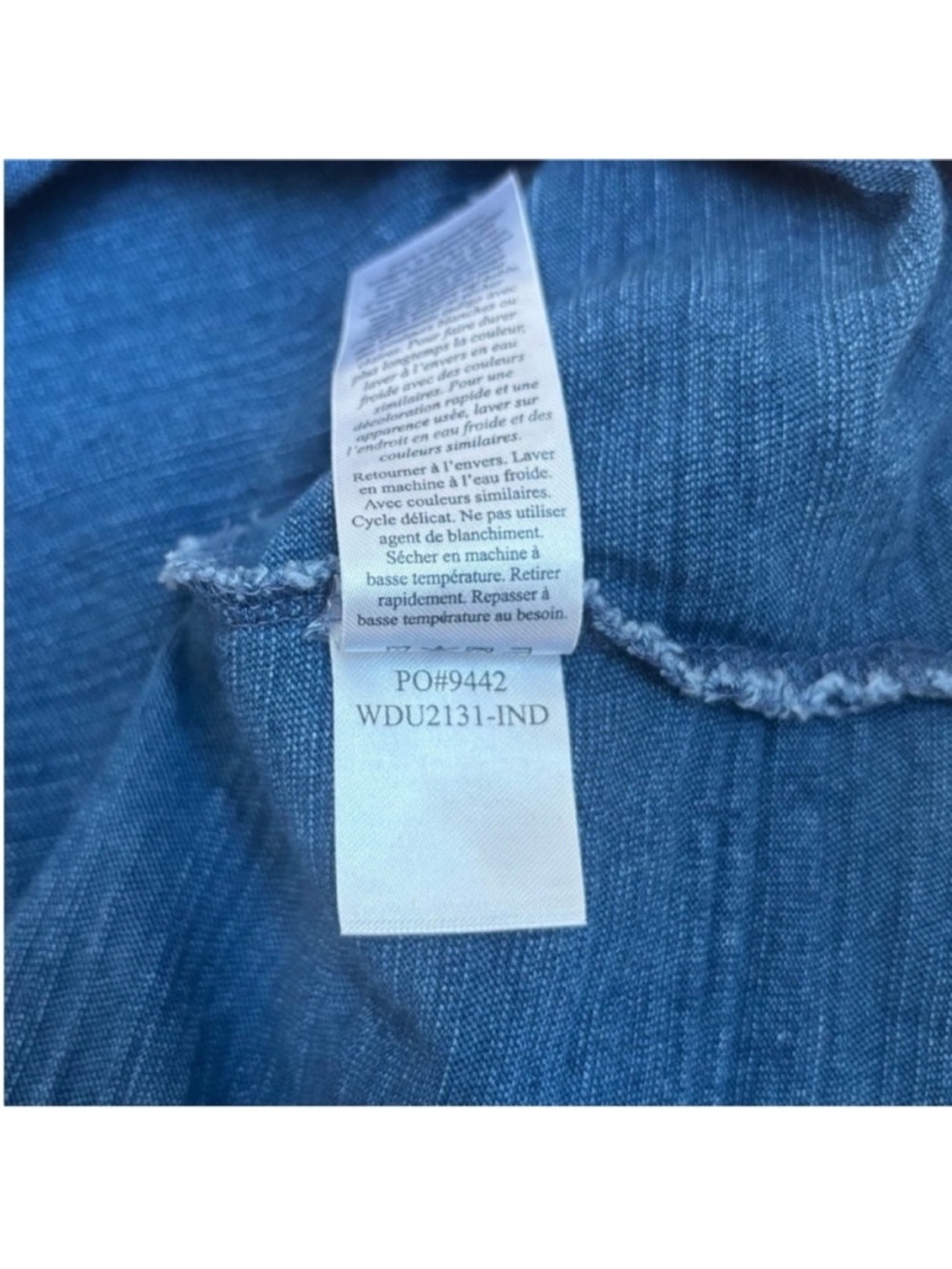 Faherty Mini Shift Dress Sleeveless Tank V Neck Cotton Indigo Blue Size Medium - Picture 11 of 11